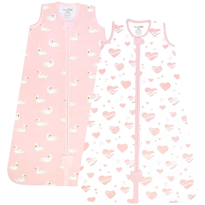 Mama Cheetah Baby Sleep Sack 0.5 TOG, Organic Cotton Baby Wearable Blanket with Two-Way Zipper, Swaddle Transition Baby Sleeping Bag for Newborn Infant Toddler Boy Girl, 6-12 Months