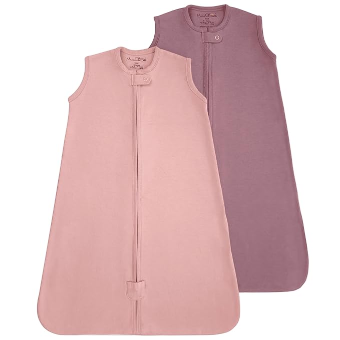 Baby Sleep Sack 1.0 TOG, Organic Cotton Baby Wearable Blanket with Two-Way Zipper, Swaddle Transition Baby Sleeping Bag, All-Season Sleep Sack for Newborn Infant Toddler Boy Girl, 2-Pack, 12-18 Month