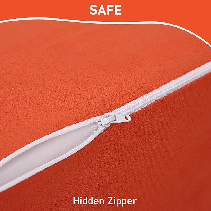 6-Piece Soft PU Leather Toddlers Climbing Toys, Baby Foam Climbing Blocks for Babies Toddlers, Waterproof Foam Play Gym Climber Structures for Toddler 3, Indoor Climb and Crawl Activity Play Set