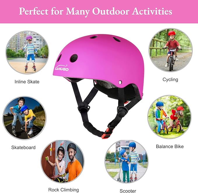 KAMUGO Kids Bike Helmet,Toddler Helmet Adjustable Kids Bicycle Helmet Girls Or Boys Ages 2-8/8-14 Years Old Multi-Sports for Cycling Skateboard Scooter