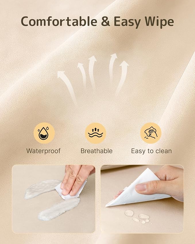 HOMEAL Toddler Booster Seat for Dining Table, Adjustable Kids Breathable Booster Seat for Kitchen, Beige