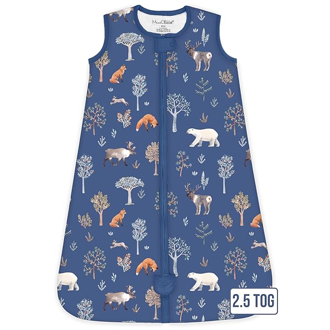 Mama Cheetah Baby Sleep Sack 2.5 TOG, Organic Cotton Baby Wearable Blanket with Two-Way Zipper, Swaddle Transition Baby Sleeping Bag for Newborn Infant Toddler Boy Girl, 12-18 Months