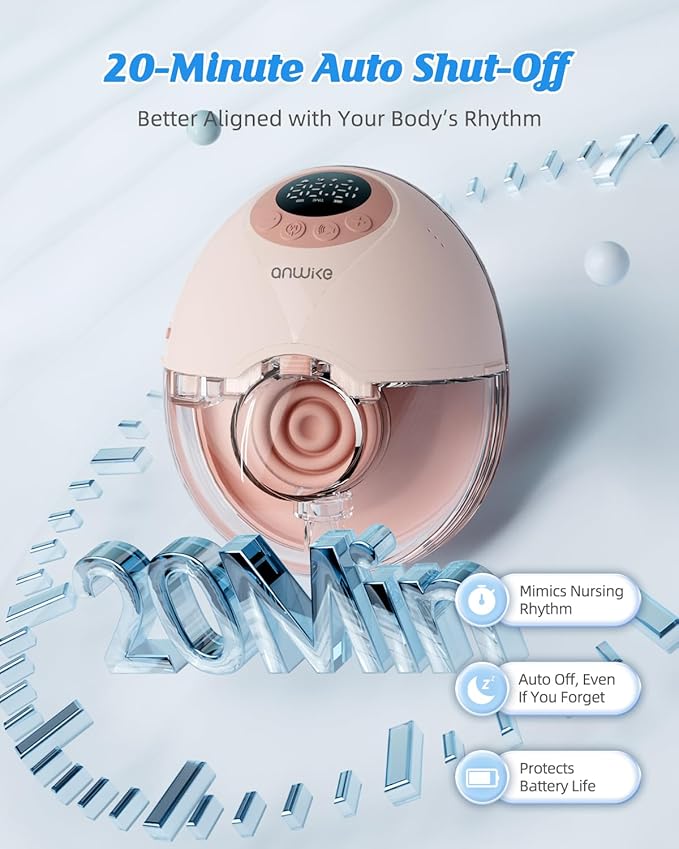 Hands Free Breast Pump MY-381, Wearable Breastfeeding Pump, Rechargeable Electric Pump with Voice Prompts, 4 Modes & 12 Suction Levels – Portable, BPA-Free, Double Pack (Pink)