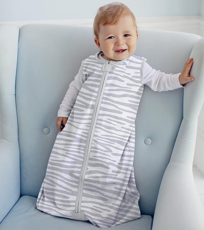 Mama Cheetah Baby Sleep Sack 0.5 TOG, Organic Cotton Baby Wearable Blanket with Two-Way Zipper, Swaddle Transition Baby Sleeping Bag for Newborn Infant Toddler Boy Girl, 6-12 Months