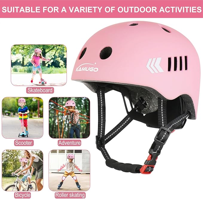 KAMUGO Toddler Helmet Kids Bike Helmet for Girls Boys Ages 2-8 Years,Toddler Bicycle Helmet Suitable for Skateboard Scooter Roller Skating Inline Roller Skating