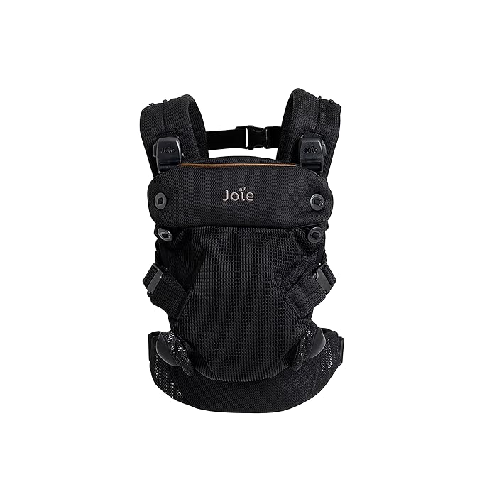 Joie Savvy Air 4-in-1 Mesh Baby Carrier – Breathable, Ergonomic Baby Carrier with 4 Carry Positions, Cooling Mesh Fabric, Padded Straps, and Lumbar Support (Coal)