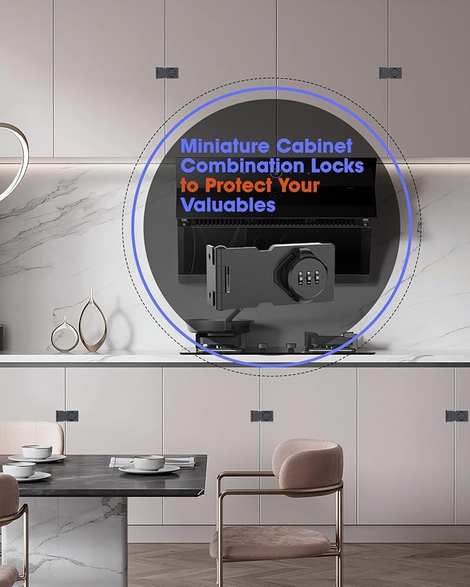 3.5Inch Mechanical Password Rotary Hasp Latch Locks, 3-Digit Cabinet Combination Lock for Small Doors, Cabinets, Barn Door, Closet, Kitchen Drawers, Cupboard (Black -1pc)