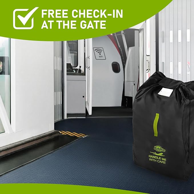 Travel Stroller Bag for Airplane, Black and Green, 47" H x 24" W x 15" D, Fits Most Large, Single, Double, Jogging Strollers,Waterproof, Heavy-Duty Protection, Easy-to-Carry Design