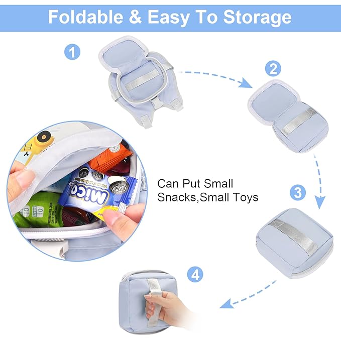 Accmor Toddler Harness Leash, Collapsible Kids Leash + Anti Lost Wrist Link for Outdoor Travel, Cute Excavator Child Walking Harness Tether Wristband Assistant Strap Belt Protector for Baby Boys