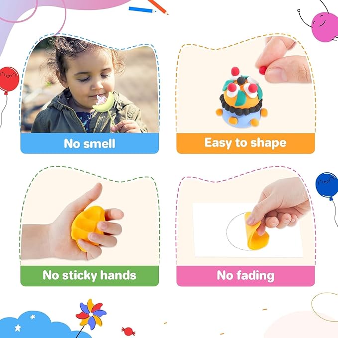 Air Dry Clay 102 Colors, Modeling Clay for Kids, Model Magic Clay, DIY Molding Clay Kit with Sculpting Tools, Soft and Non-Sticky, Arts and Crafts Gift for Boys Girls Kids