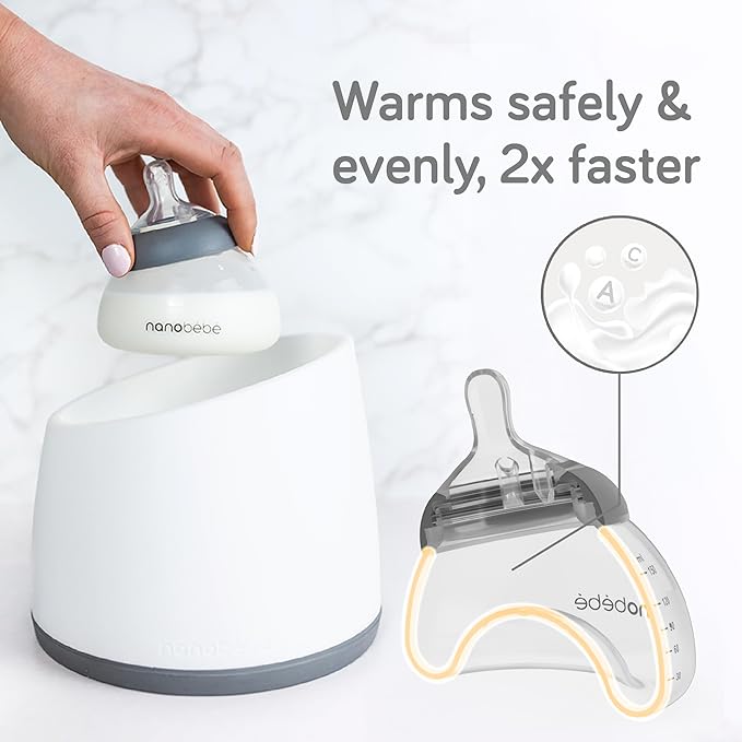 Nanobebe Breastmilk Bottle, Breastfeeding Newborn Breast Like, Anti Colic, Perfect Latch, Preserves Breast Milk nutrients, Twin-Pack Pink