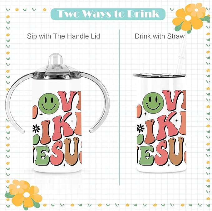 12 Oz Sublimation Sippy Cup 6 Pack, Kids Sublimation Sippy Tumblers, Stainless Steel Sublimation Todder Water Bottle