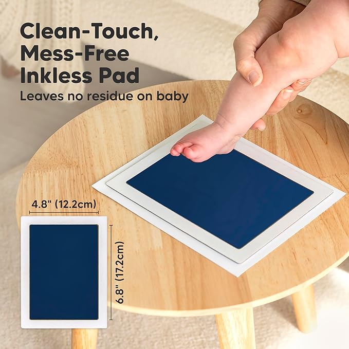 1-Pack Inkless Baby Hand and Footprint Kit - Mess Free Ink Pad for Newborn Keepsake, Dog Nose & Paw Print Kit, Clean Touch Ink Pad for Baby Hand & Footprints, Ideal New Mom Gifts (Navy, Jumbo)
