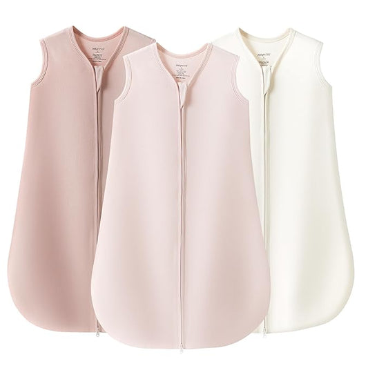 JELLYMONI Baby Sleep Sack 18-24 Months 100% Cotton Wearable Blanket, 0.5 TOG Soft Lightweight Toddler Sleeping Sack 3 Pack 2-Way Zipper Newborn Sleep Sacks