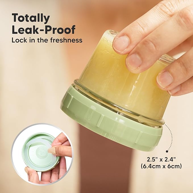 KeaBabies 6pk 4oz Glass Baby Food Containers with Lids - Leak-Proof, Microwavable Small Glass Jars, Baby Purees & Toddler Snack Storage Containers, BPA-Free, Dishwasher & Freezer Safe (Nord)