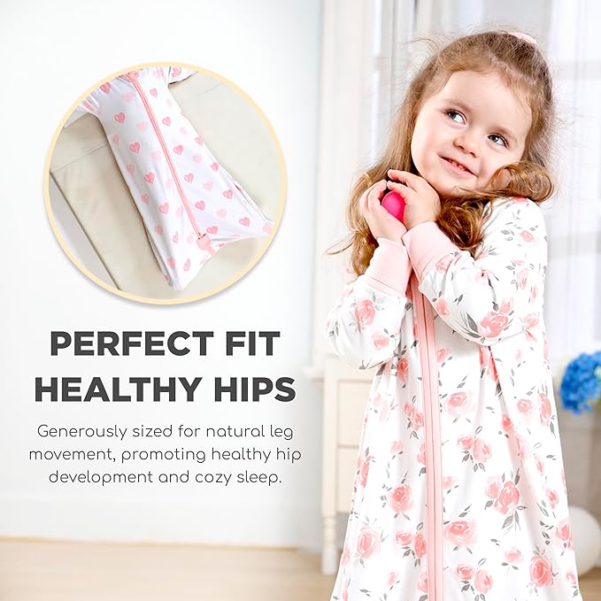 Mama Cheetah Baby Sleep Sack with Sleeves, 0.5 TOG Organic Cotton Wearable Blanket and Two-Way Zipper, Swaddle Transition Long Sleeve Sleeping Bag for Newborn Infant Toddler, 6-12 Months