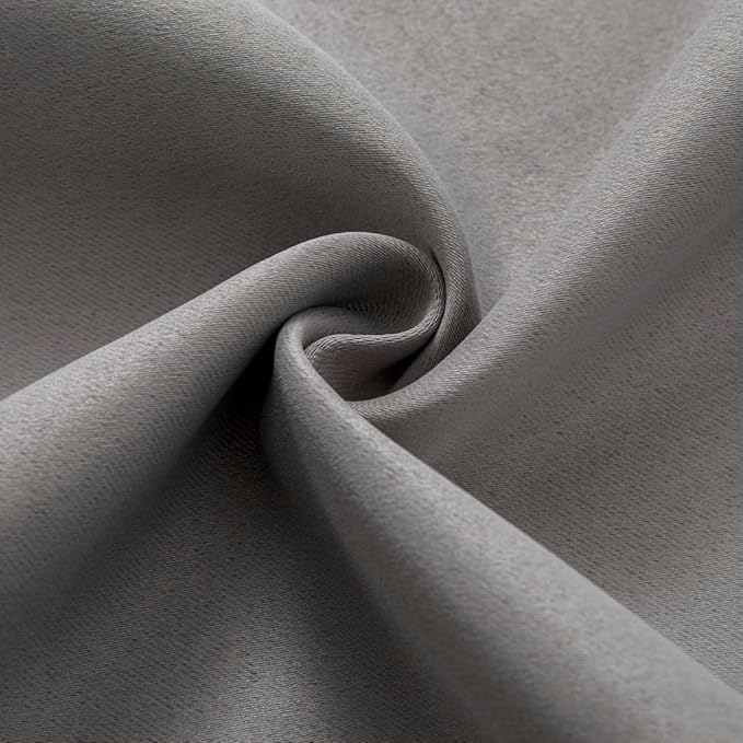 Joydeco 72 Inch Blackout Curtains for Bedroom, Thermal Insulated Black Out Curtains 2 Panels Set, Room Darkening Drapes for Living Room Window Rod Pocket Back Tab (W37 x L72 Inch, Light Grey)