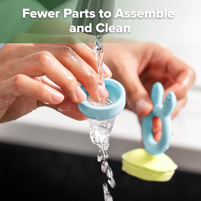 Haakaa Baby Fruit Food Feeder & Mini Freezer Nibble Tray Combo, Breastmilk Popsicle Molds for Baby Cooling Relief, BPA Free Silicone Feeder for Safe Infant Self Feeding, 4 Month+ (Blue)