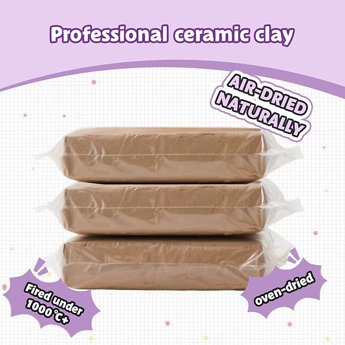 Air Dry Clay for Kids - Natural Modeling Pottery Clay for Wheel, 3.3lbs Kids Arts & Crafts Supplies