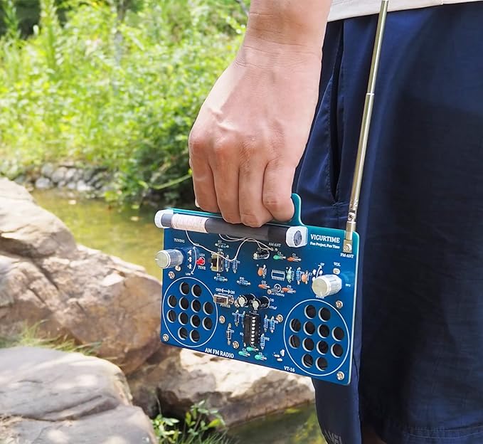 AM/FM Radio Kit | Soldering Project DIY Kit for Practicing Teaching Electronics | Stereo | Great STEM Project and Gift | Upgraded Version VT-16