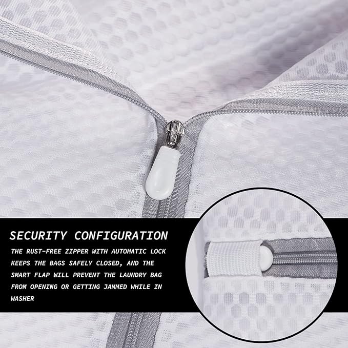3Pcs Durable Honeycomb Mesh Laundry Bags for Delicates 125gsm Net Fabric Durable and Reusable Delicate Wash Bag,Organization Bag for Lingerie,Sock,12 x 16 Inches(3 Medium)