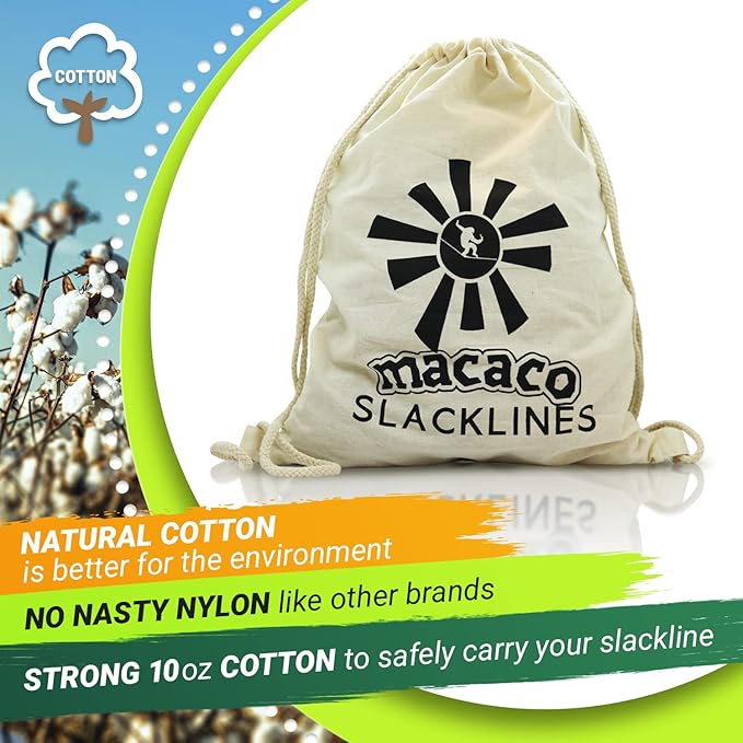 85ft Slackline Kit for Kids and Adults | Beginner Friendly Slackline | Slack Line Set with Tree Protectors, Cotton Carry Bag & Steel Ratchet | Outdoor Gym for Kids