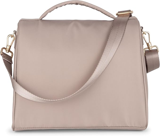 JuJuBe New Insulated Bottle Bag, Breastmilk Storage Bag for Baby Bottles, Insulated Waterproof Lunch Bag or Cooler Bag for Nursing, Milk, Food, Baby Formula, Snacks, Daycare, Taupe, Mother's Day Gift