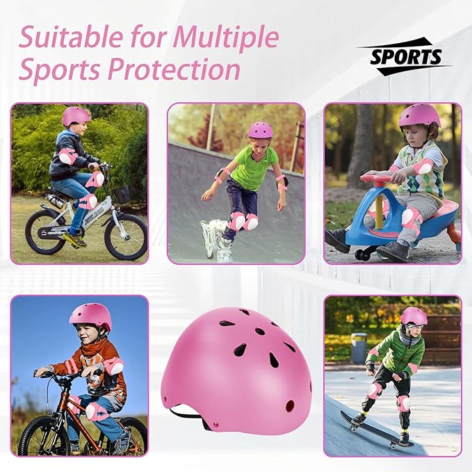 Kids Bike Helmet Set Adjustable Helmet for Ages 3-15 Kids Toddler Boys Girls Youth, Multi-Sport Bicycle Skateboarding Football Rollerskating Scooter Rollerblade Balance Bike Helmets
