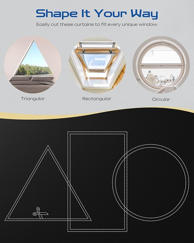 29" W x 60" L 100% Portable Blackout Curtains, Total Darkness No-Drill Black Out Window Cover,Temporary Blackout Shades with Hook & Loop Tape, for Bedroom, Nursery, Dorm, Travel (Black)