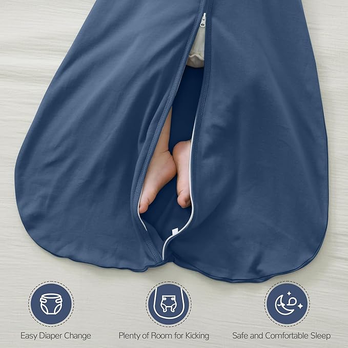 JELLYMONI Baby Sleep Sack 18-24 Months 100% Cotton Wearable Blanket, 0.5 TOG Soft Lightweight Toddler Sleeping Sack 3 Pack 2-Way Zipper Newborn Sleep Sacks