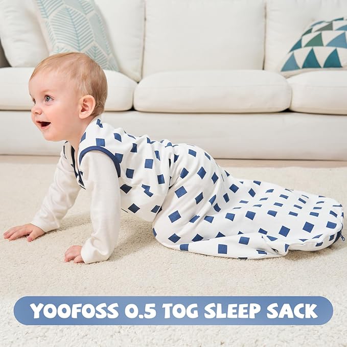 Yoofoss Baby Sleep Sack 18-24 Months Baby Wearable Blanket 100% Organic Cotton 2-Way Zipper TOG 0.5 Toddler Sleeping Sack 3 Pack,Soft Lightweight(X-Large)