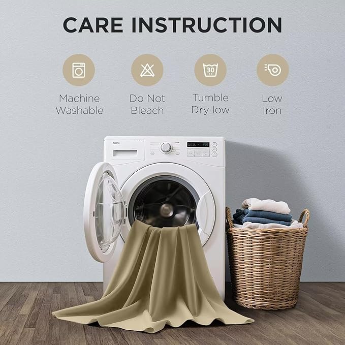 Joydeco 72 Inch Blackout Curtains for Bedroom, Thermal Insulated Black Out Curtains, Room Darkening Drapes for Living Room Window Rod Pocket Back Tab (W52 x L72 Inch, Beige)