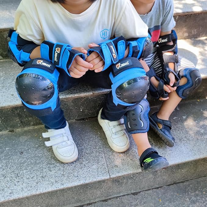 JBM Adult & Kids Knee Pads Elbow Pads and Wrist Guards for Inline Skating, Roller Skating, Skateboarding, Scootering