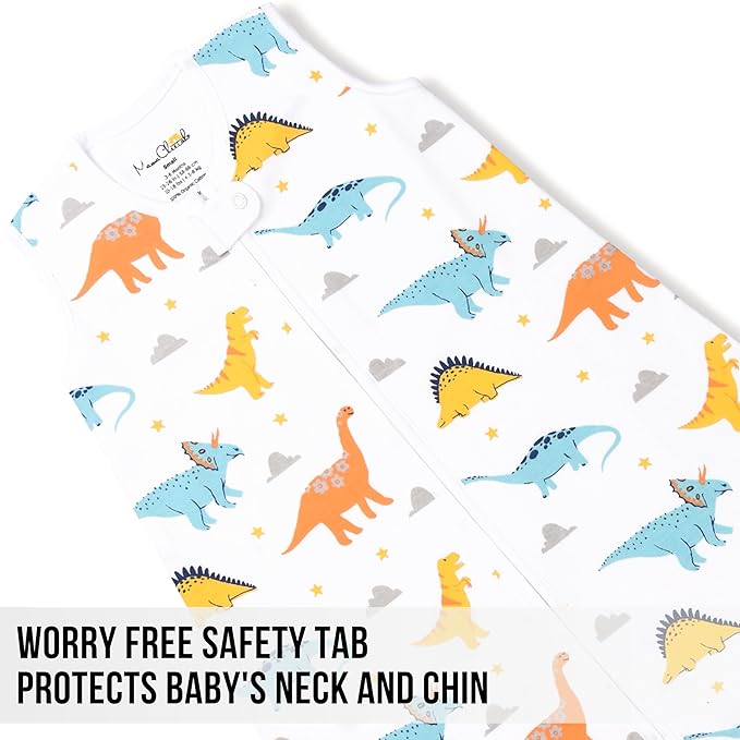 Baby Sleep Sack 1.0 TOG, Organic Cotton Baby Wearable Blanket with Two-Way Zipper, Swaddle Transition Baby Sleeping Bag, All-Season Sleep Sack for Newborn Infant Toddler Boy Girl, 12-18 Months, 1-Pack