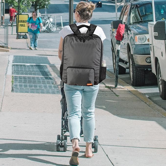 Mactso Stroller Travel Bag Compatible with GB Pockit Air Plus All Terrain and GB Pockit + All City, Lightweight Stroller Travel Backpack for Airplane (Grey, L)