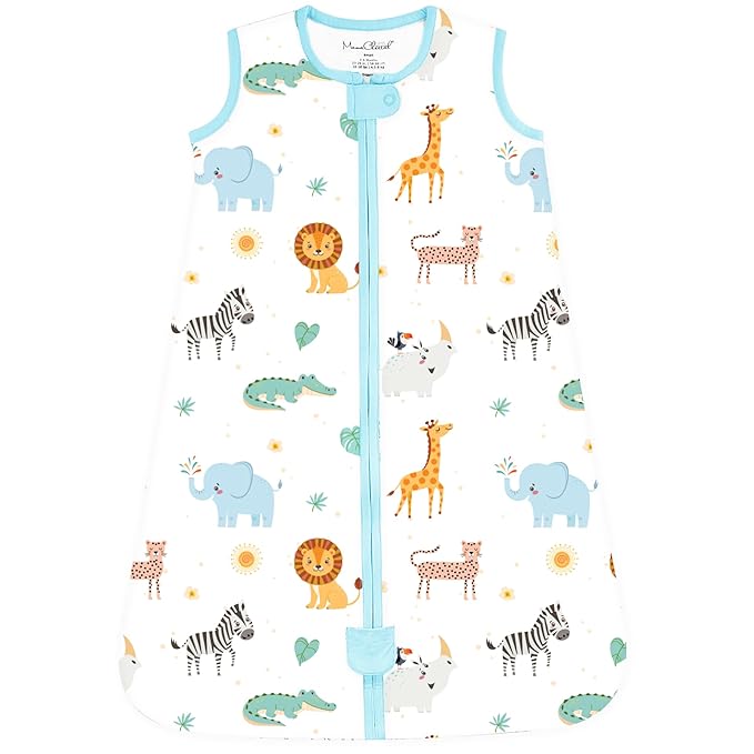 Mama Cheetah Baby Sleep Sack 2.5 TOG, Organic Cotton Baby Wearable Blanket with Two-Way Zipper, Swaddle Transition Baby Sleeping Bag for Newborn Infant Toddler Boy Girl, 12-18 Months