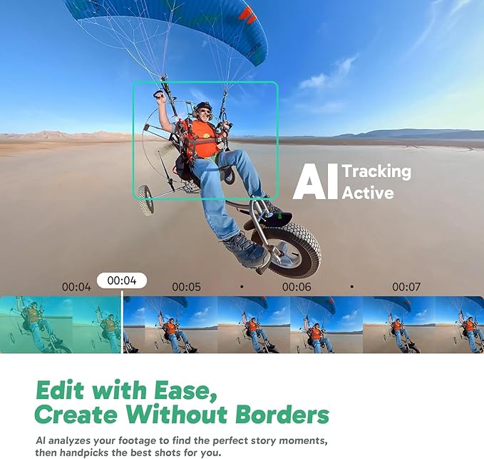 AKASO 360 Weatherproof 360° Action Camera - 5.7K 360 Video with 1/2" 48MP Sensors, 72MP 360 Photo, 360-SuperSmooth, 2.29" Touchscreen, Invisible Selfie Stick Effect, 360° Horizon Lock, AI Tracking