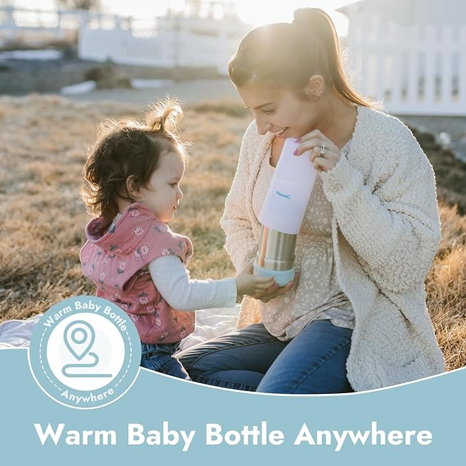 Papablic Portable Travel Baby Bottle Warmer On The Go, Fits Most Car Cup Holders, 12 oz