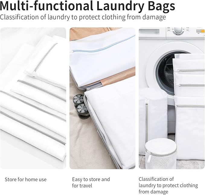 3 Pack Large Mesh Laundry Bags by MDSXO- Fine Durable Lingerie Delicates Bag for Washing Machine 16 * 20 inch [3 Pack]