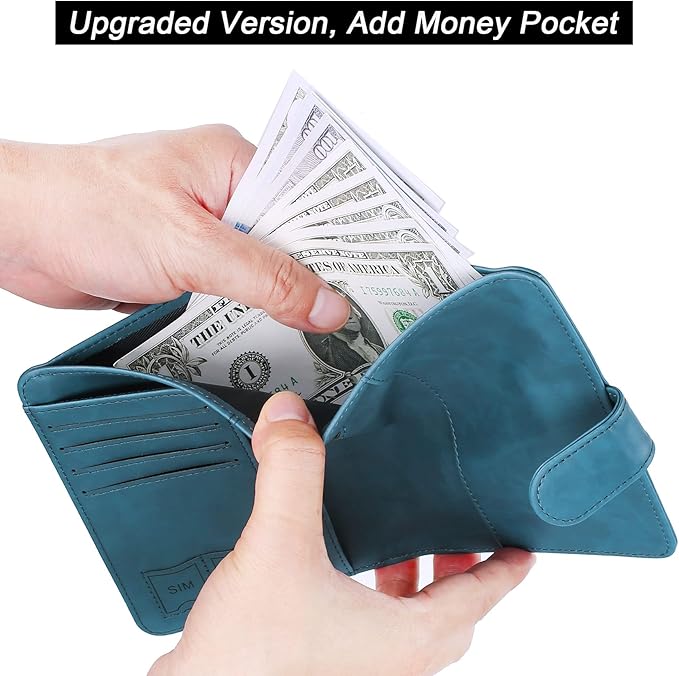 Airtag Passport Holder Cover Wallet Travel Essentials Leather Rfid Blocking Case Vacation Luggage Must Haves Travel Accessories for Men Women (117#Blue)