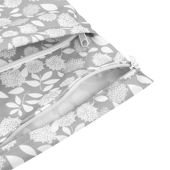 ALVABABY 2pcs Cloth Diaper Wet Dry Bags Waterproof Reusable with Two Zippered Pockets Travel Beach Pool Daycare Soiled Baby Items Yoga Gym Bag for Swimsuits or Wet Clothes LZ0506