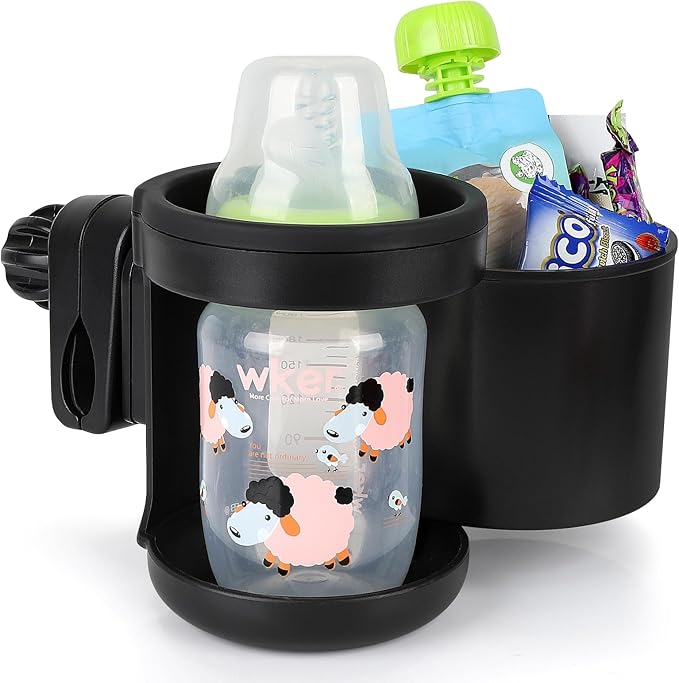 Accmor Universal Cup Holder, Stroller Cup Holder, 360° Rotatable Large Caliber Designed Bottle Holder for Stroller, Bike, Wheelchair, Walker, Scooter