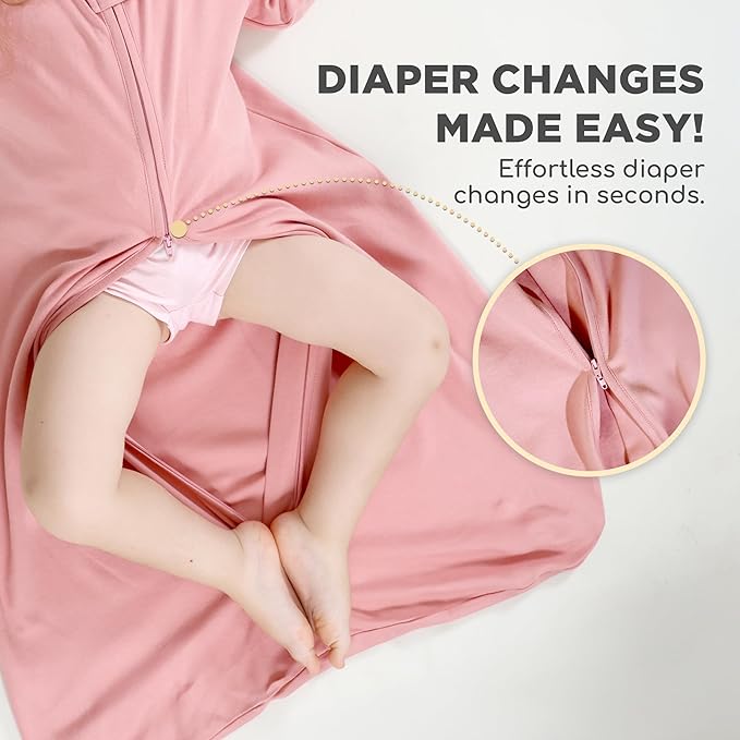 Mama Cheetah Baby Sleep Sack with Sleeves, 0.5 TOG Organic Cotton Wearable Blanket and Two-Way Zipper, Swaddle Transition Long Sleeve Sleeping Bag for Newborn Infant Toddler, 6-12 Months