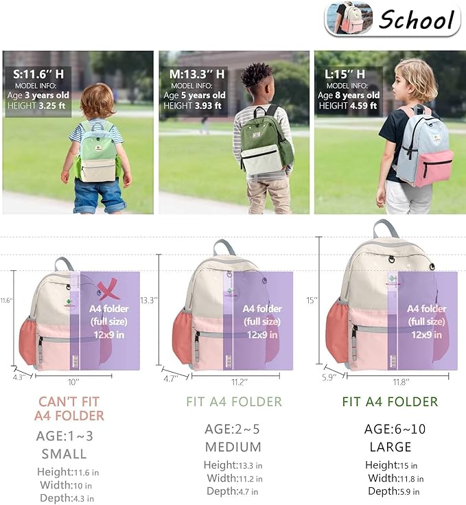Kids Backpack for Girls: Girls Backpack 6-10 - Kindergarten Elementary School Bookbag for Girl
