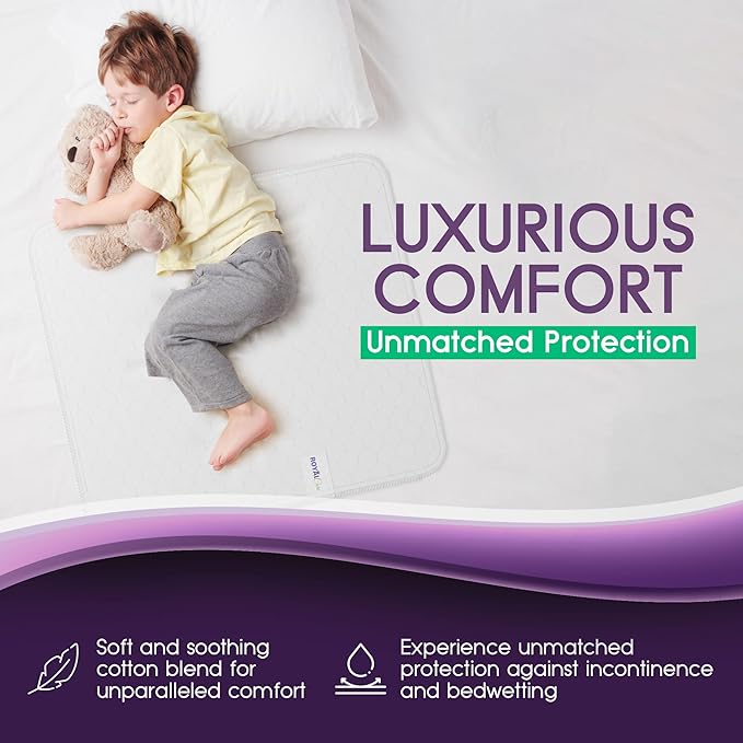Incontinence Bed Pads - Reusable Waterproof Underpad Chair, Sofa and Mattress Protectors - Highly Absorbent, Machine Washable - for Children, Pets and Seniors (34x36 (Pack of 4), Blue)