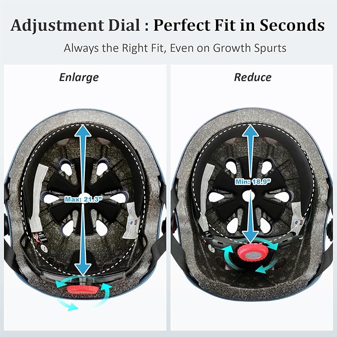 KAMUGO Kids Adjustable Helmet, with Sports Protective Gear Set Knee Elbow Wrist Pads for Toddler Age 2-8 Boys Girls, Bike Skateboard Hoverboard Scooter Rollerblading Helmet Set