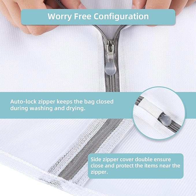 GOGOODA Set of 4 Large Laundry Mesh Bags Delicates Net Wash Bags for Blouse, Jacket,Pants, Sheets (20 x 24 Inches x 2, 16 x 20 Inches x 2)