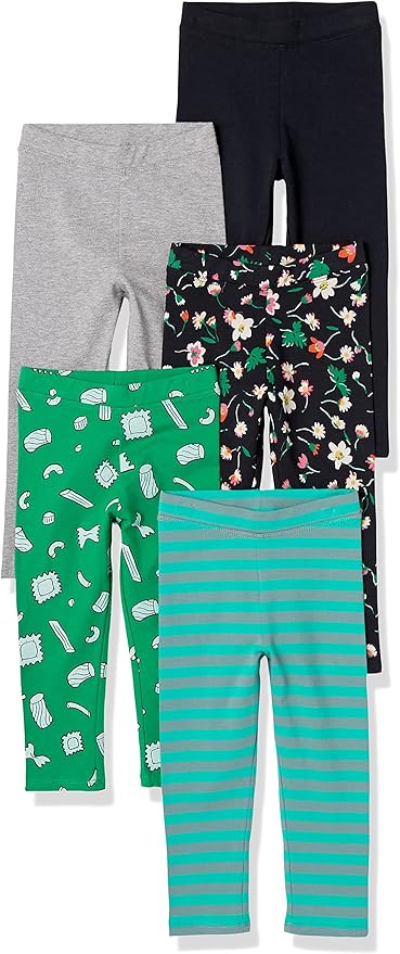Amazon Essentials Girls and Toddlers' Leggings, Multipacks