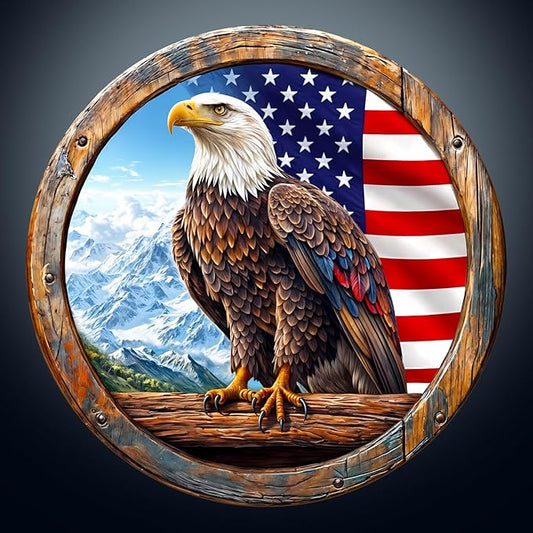 KAAYEE Wooden Puzzles for Adults, 3D Vision Effect Bald Eagle Wooden Jigsaw Puzzle Unique Shape Wood Puzzle Adult, Flat Puzzle Birthday Fathers Family Game (S-8.5 * 8.5in-100pcs)