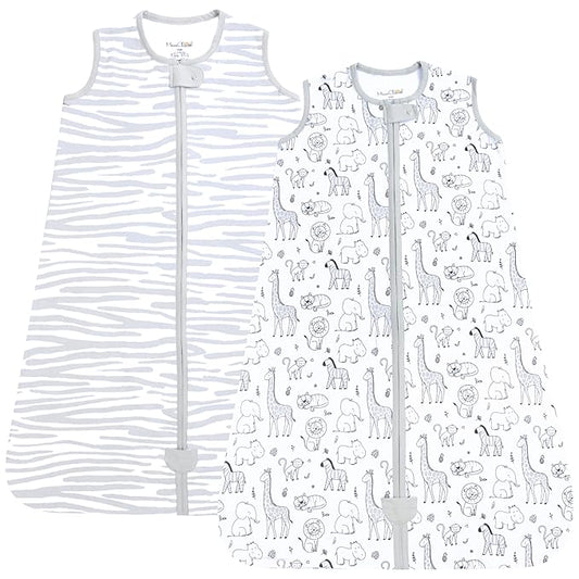 Mama Cheetah Baby Sleep Sack 0.5 TOG, Organic Cotton Baby Wearable Blanket with Two-Way Zipper, Swaddle Transition Baby Sleeping Bag for Newborn Infant Toddler Boy Girl, 6-12 Months